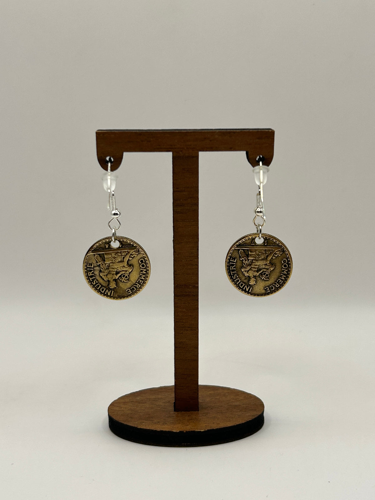 Boucles d’oreilles en pièce de monnaie 50 centimes Chambres de commerce