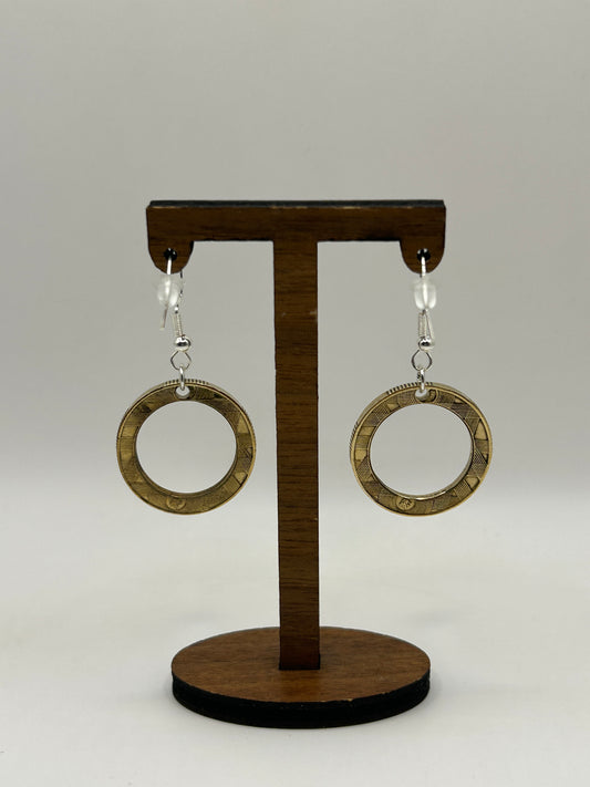 Boucles d’oreilles en pièce de monnaie 10 francs Génie de la Bastille