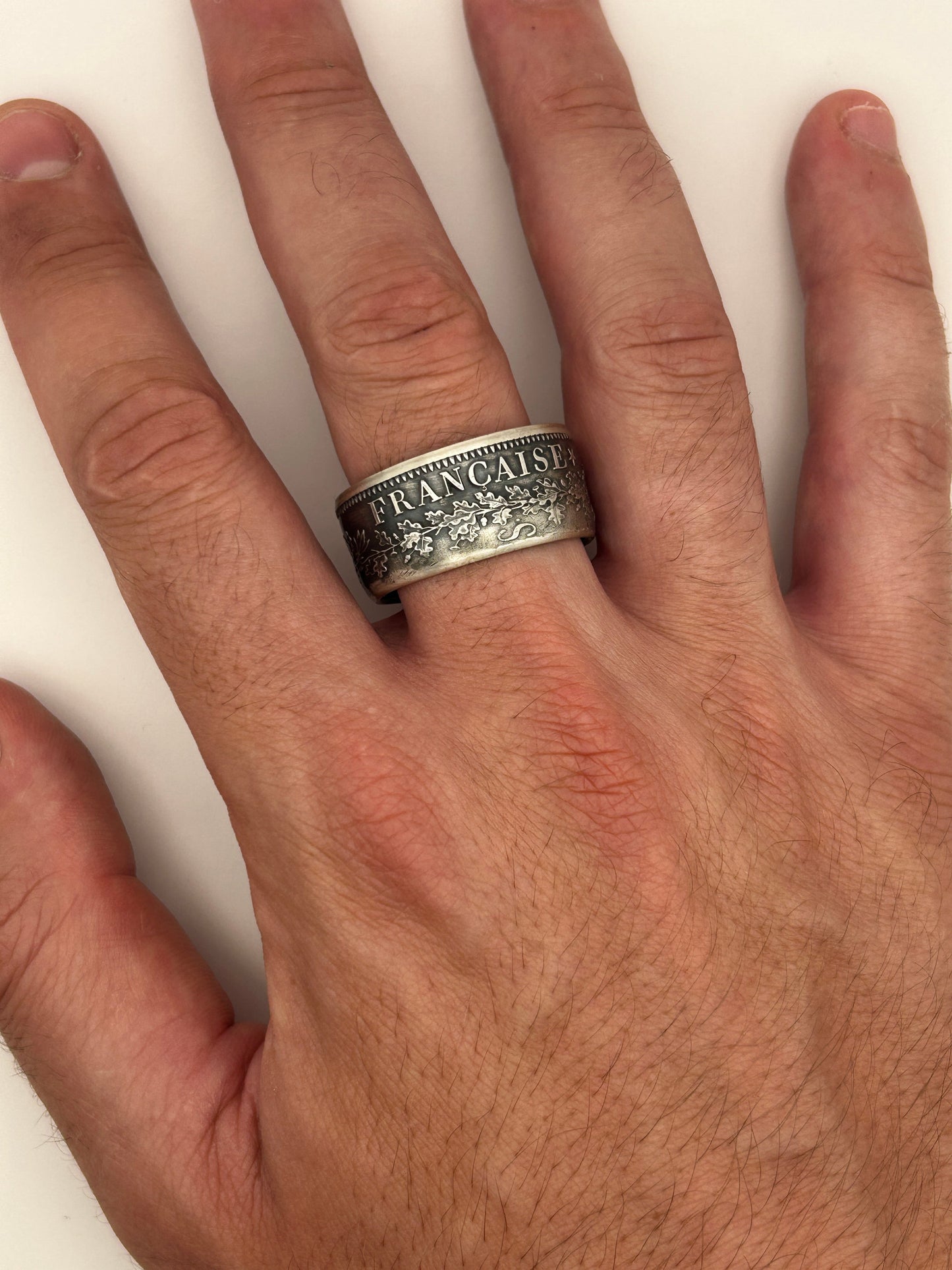 Bague pièce de monnaie 10 Francs République Française en argent massif MONNAIA