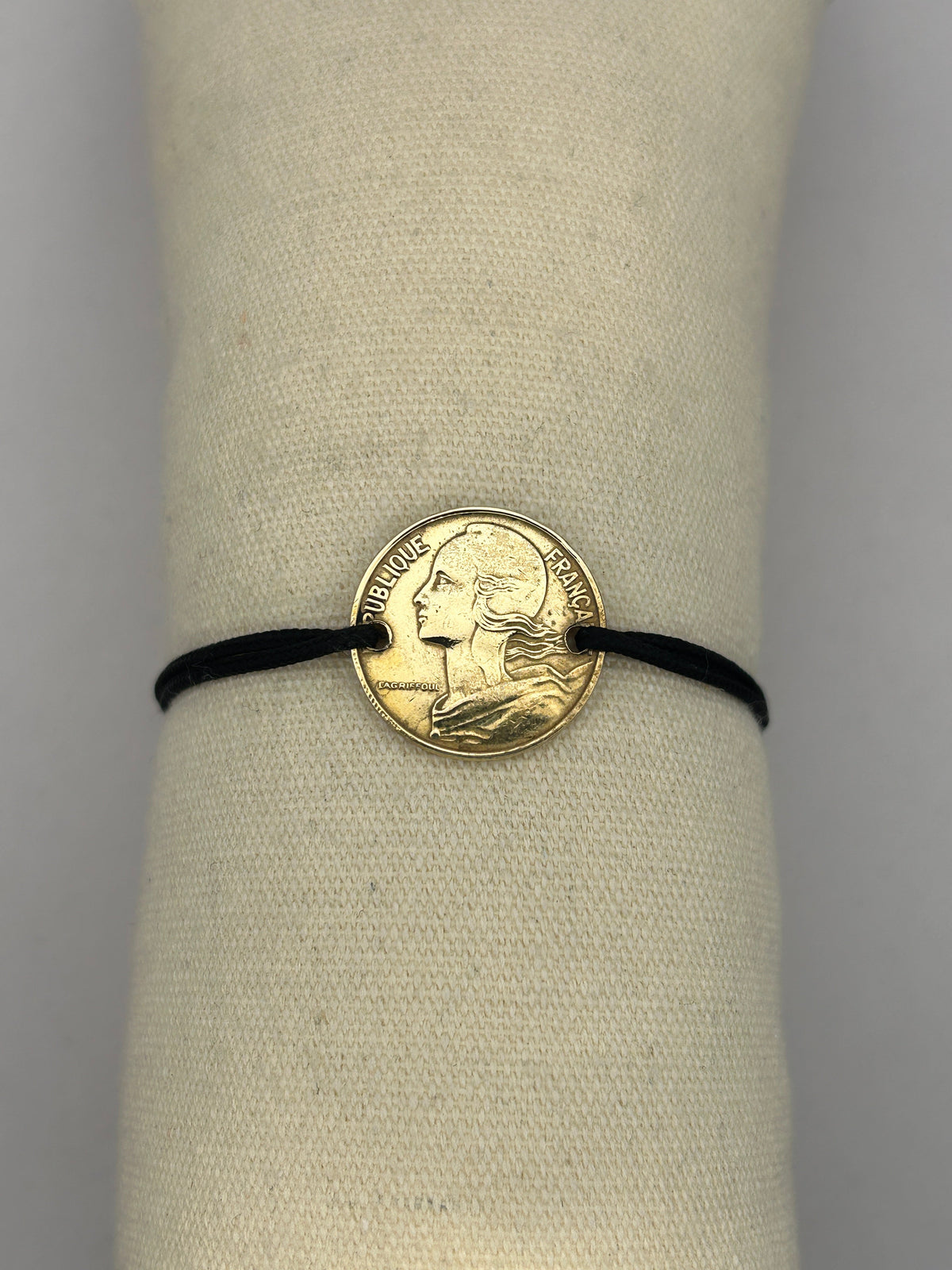 Bracelet en pièce de monnaie 10 centimes Marianne MONNAIA