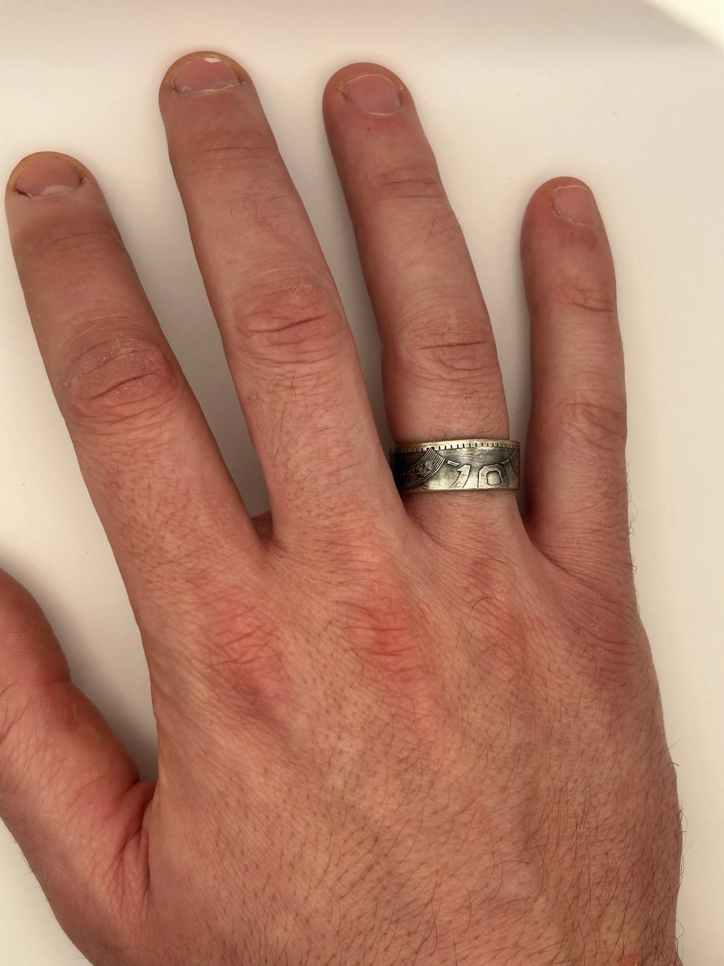 Bague pièce de monnaie 10 francs Turin en argent massif Monnaia, bijou artisanal unique