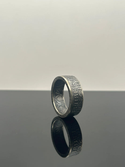 Bague pièce de monnaie 5 deutsche mark en argent massif MONNAIA