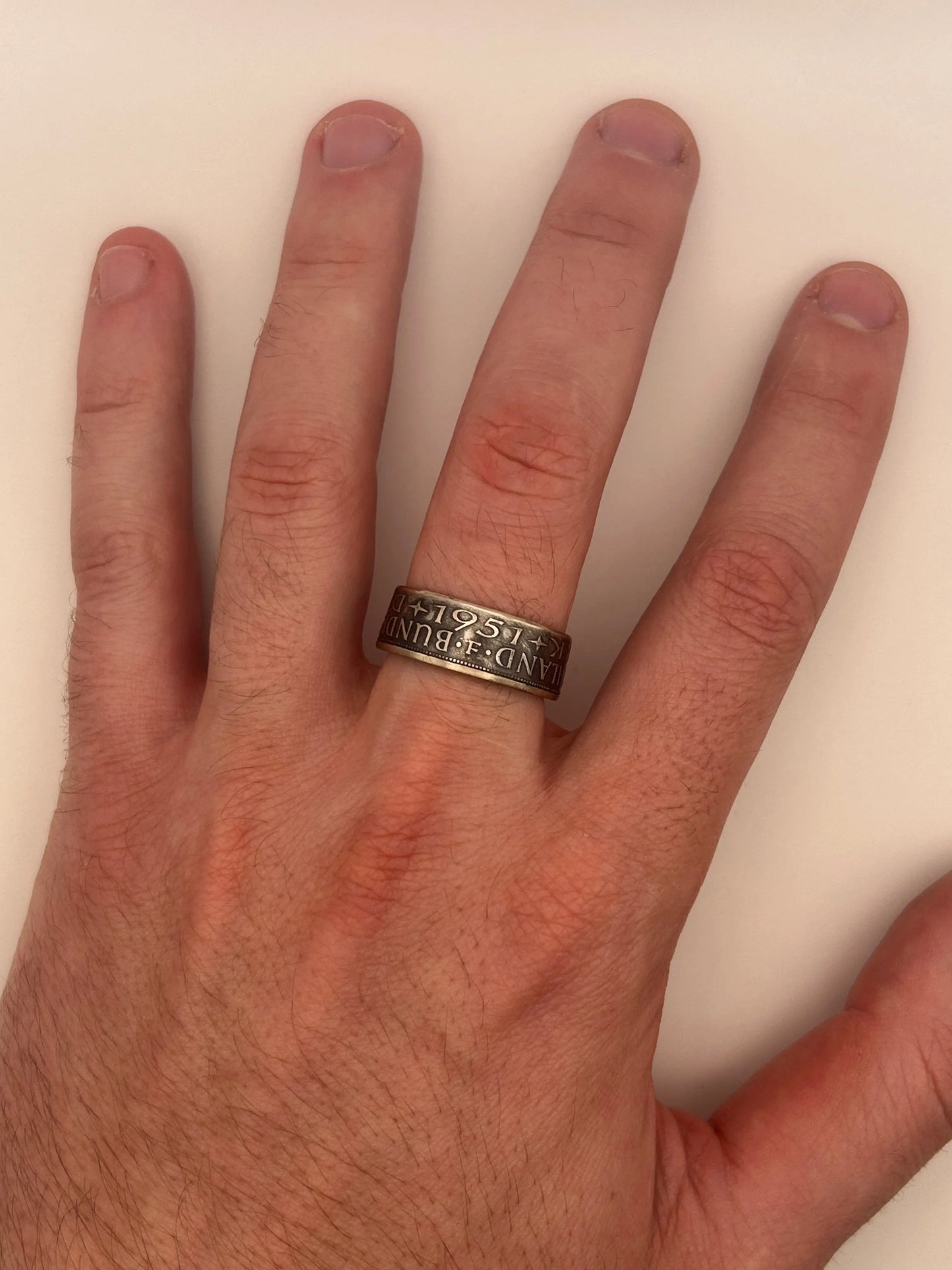 Bague pièce de monnaie 5 deutsche mark en argent massif MONNAIA