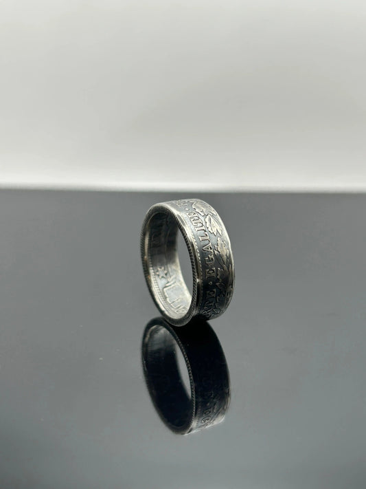 Bague pièce de monnaie CÉRÈS en argent massif MONNAIA
