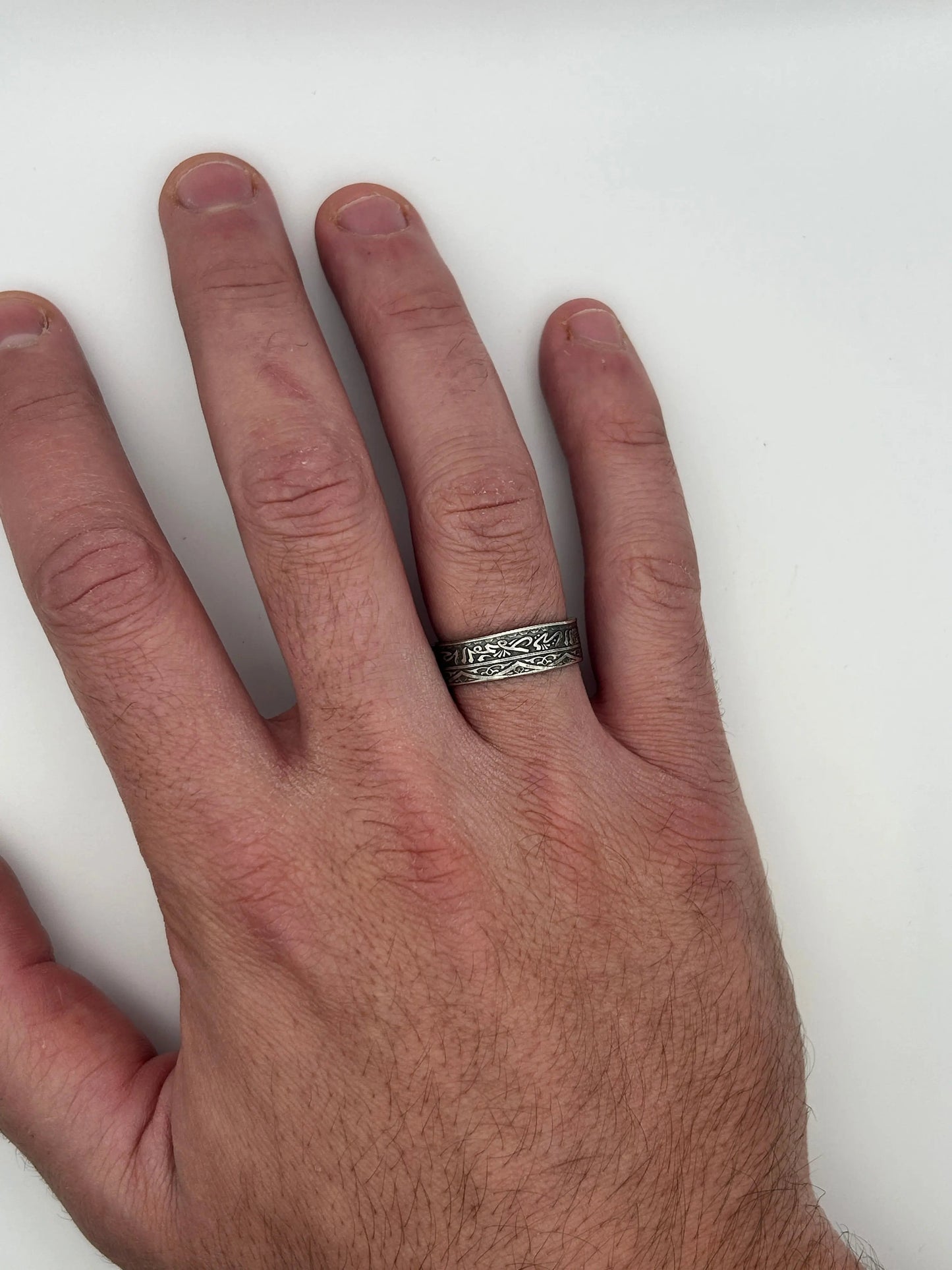 Bague pièce de monnaie MOHAMMED V du MAROC (alliage d'argent 680%) MONNAIA