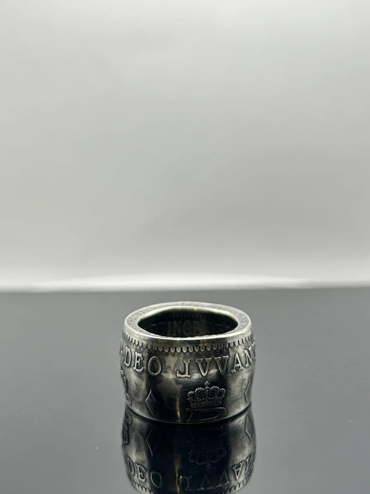 Bague pièce de monnaie MONACO en argent massif MONNAIA
