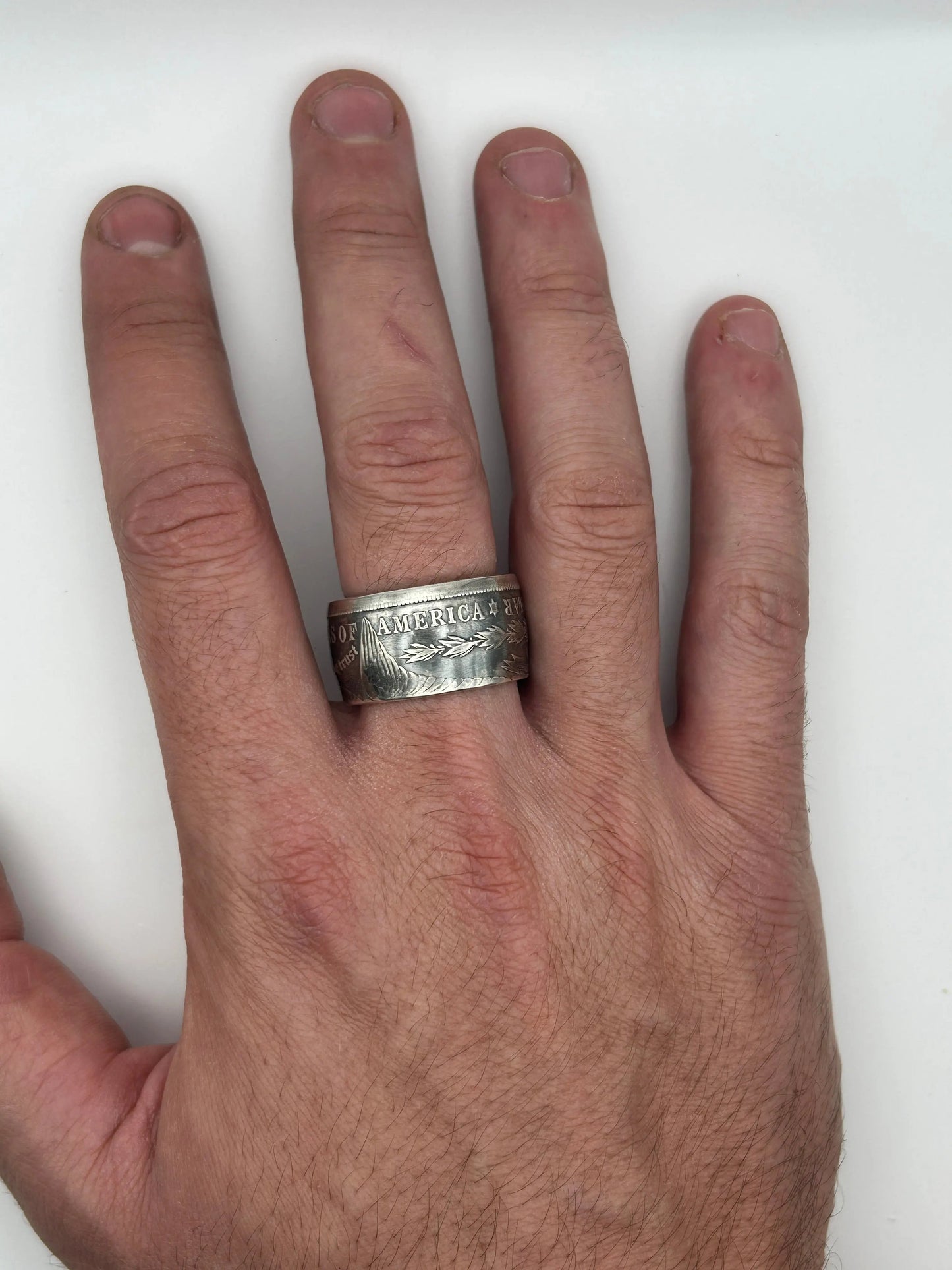 Bague pièce de monnaie MORGAN DOLLAR en argent massif MONNAIA