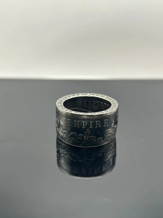 Bague pièce de monnaie NAPOLÉON III en argent massif MONNAIA