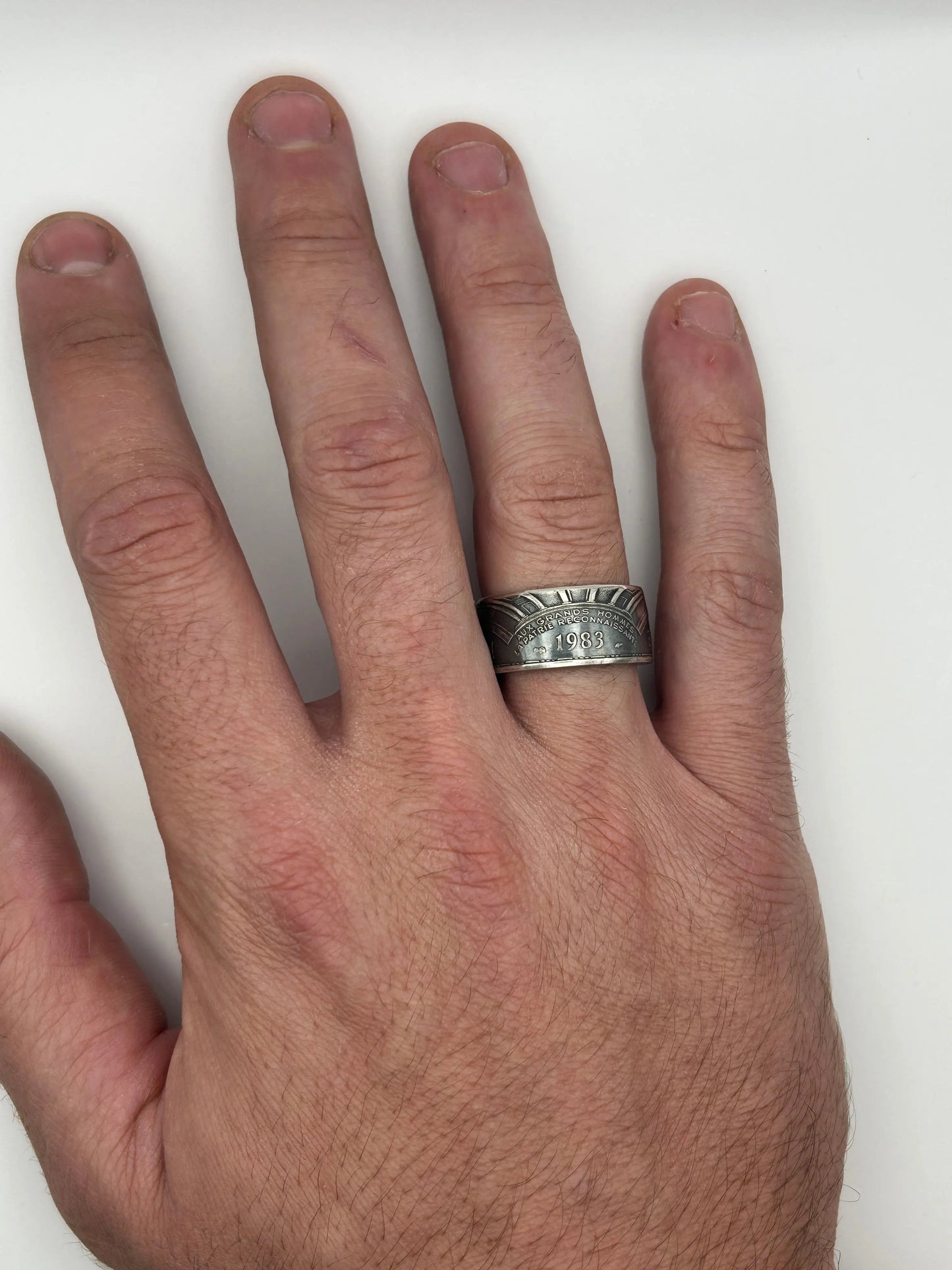 Bague pièce de monnaie PANTHÉON en argent massif MONNAIA