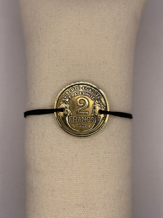 Bracelet en pièce de monnaie 2 francs Morlon MONNAIA