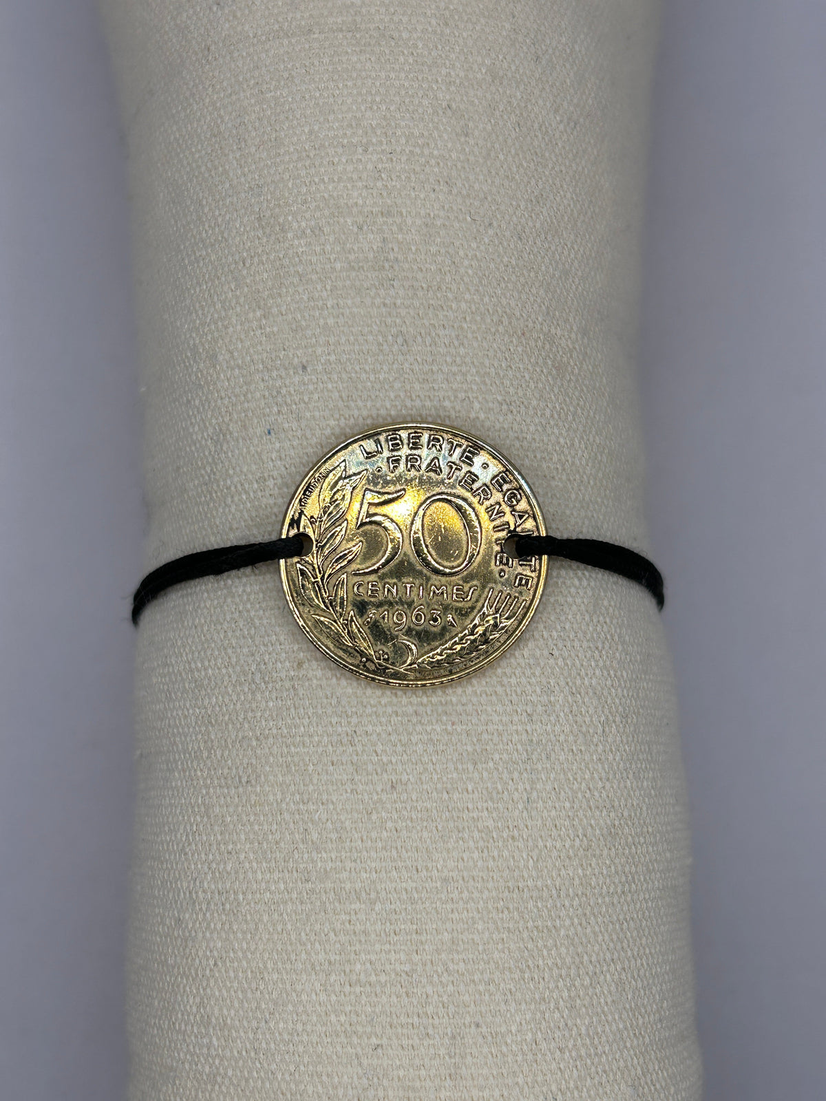 Bracelet en pièce de monnaie 50 centimes Marianne MONNAIA
