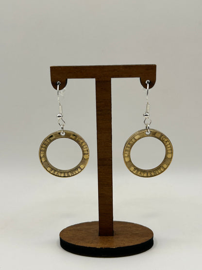 Boucles d’oreilles en pièce de monnaie 10 francs Génie de la Bastille