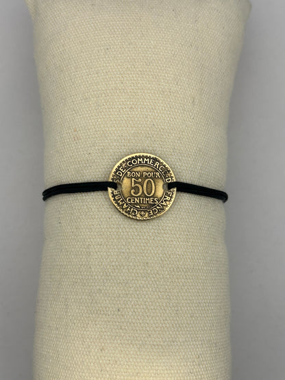 Bracelet en pièce de monnaie 50 centimes Chambres de commerce MONNAIA