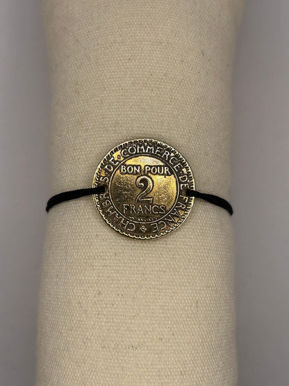 Bracelet en pièce de monnaie 2 francs Chambres de commerce MONNAIA