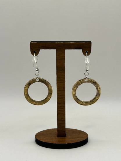 Boucles d’oreilles en pièce de monnaie 10 francs Génie de la Bastille