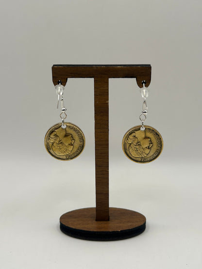 Boucles d'oreilles en pièce de monnaie 10 francs Guiraud