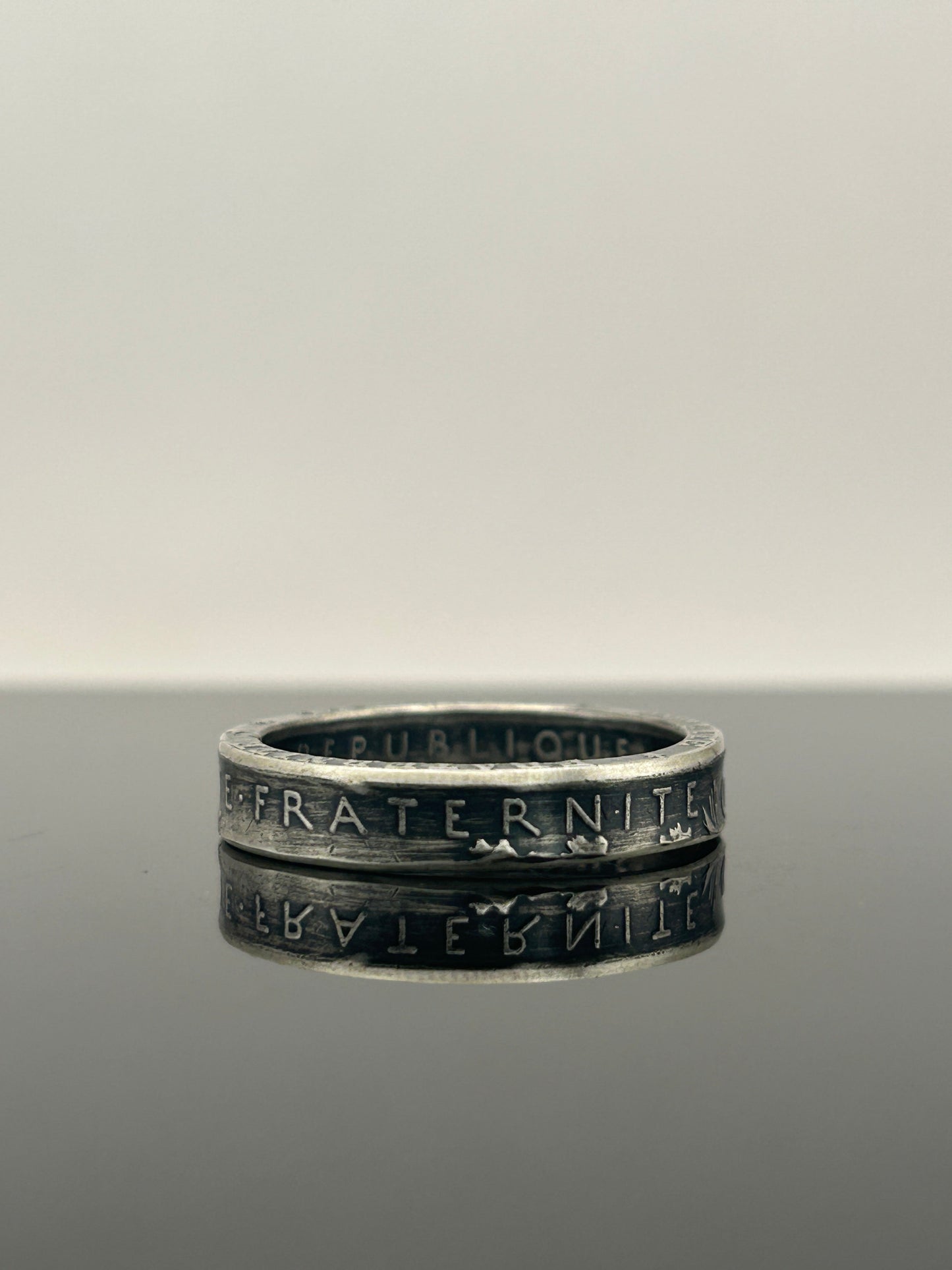 Bague pièce de monnaie petite Semeuse en argent massif MONNAIA