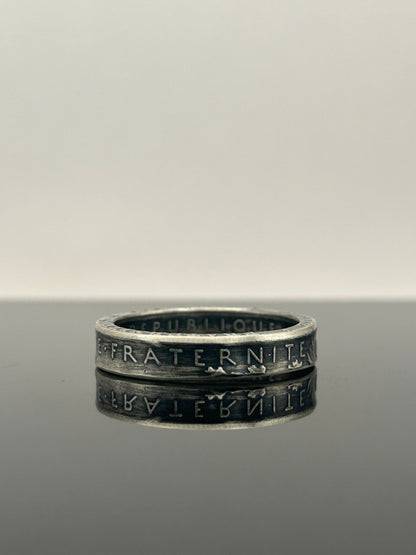 Bague pièce de monnaie petite Semeuse en argent massif MONNAIA