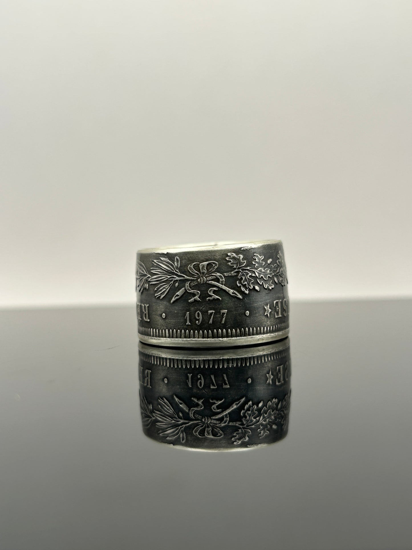 Bague pièce de monnaie 50 francs République Française en argent massif MONNAIA