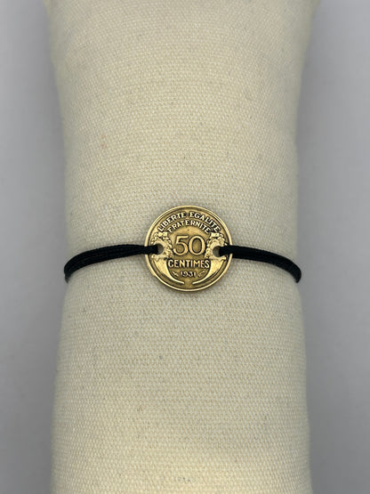 Bracelet en pièce de monnaie 50 centimes Morlon MONNAIA