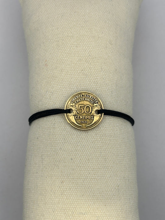 Bracelet en pièce de monnaie 50 centimes Morlon MONNAIA