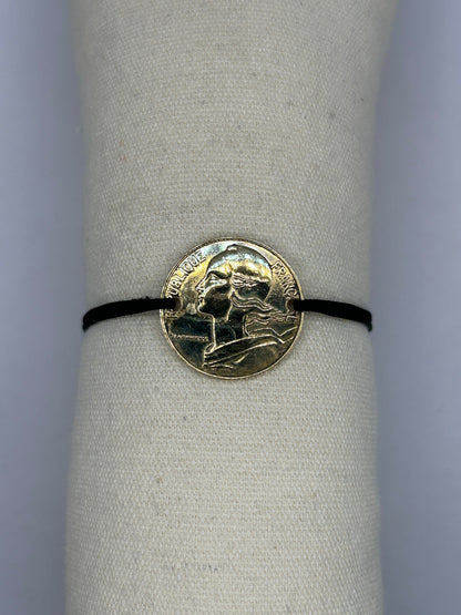 Bracelet en pièce de monnaie 20 centimes Marianne MONNAIA