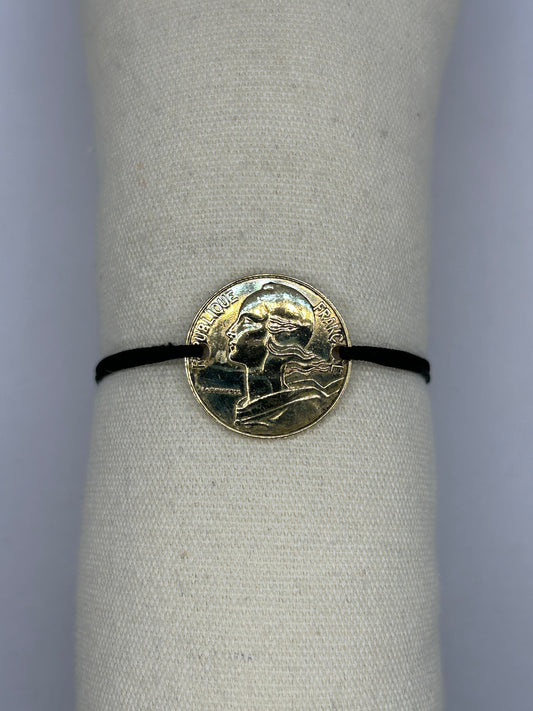 Bracelet en pièce de monnaie 20 centimes Marianne MONNAIA