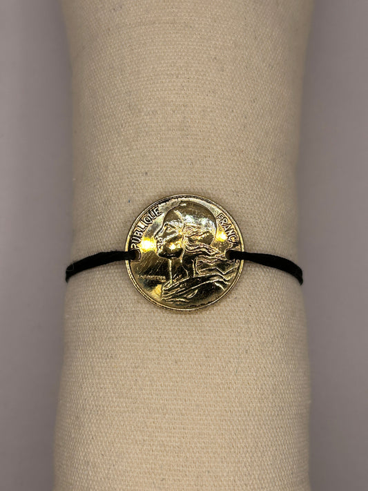Bracelet en pièce de monnaie 50 centimes Marianne MONNAIA