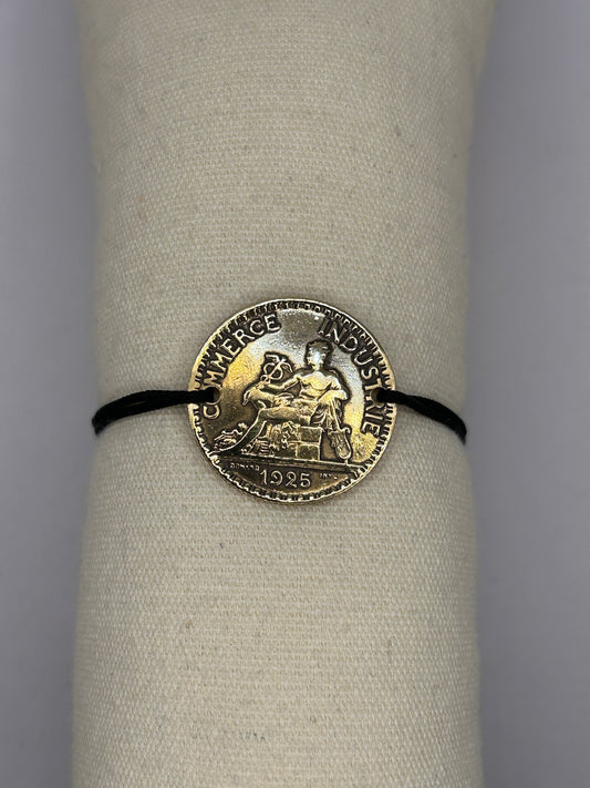 Bracelet en pièce de monnaie 2 francs Chambres de commerce MONNAIA