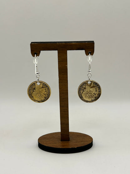 Boucles d’oreilles en pièce de monnaie 50 centimes Morlon&nbsp;