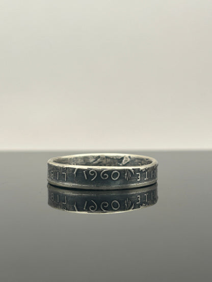 Bague pièce de monnaie petite Semeuse en argent massif MONNAIA