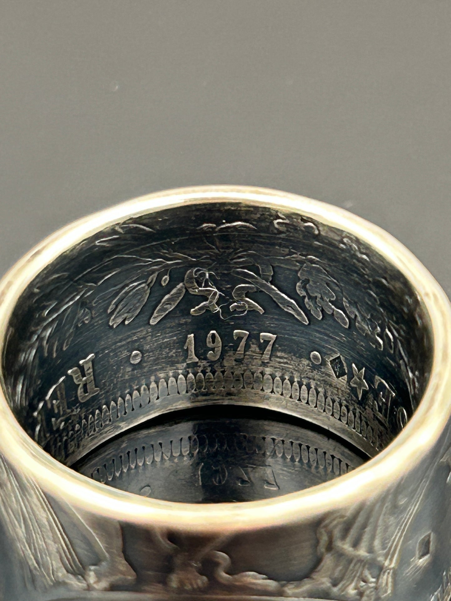 Bague pièce de monnaie 50 francs Hercule en argent massif Monnaia, bijou artisanal unique