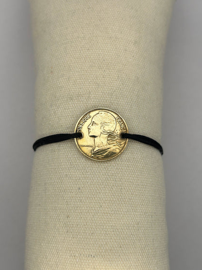 Bracelet en pièce de monnaie 10 centimes Marianne MONNAIA