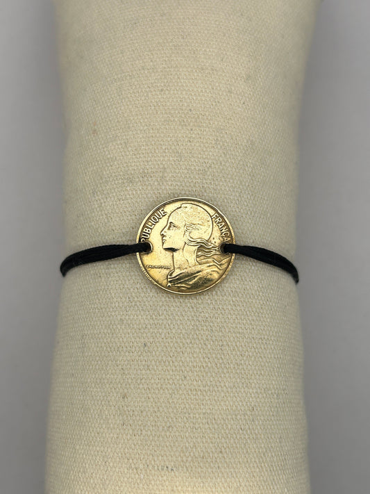 Bracelet en pièce de monnaie 10 centimes Marianne MONNAIA