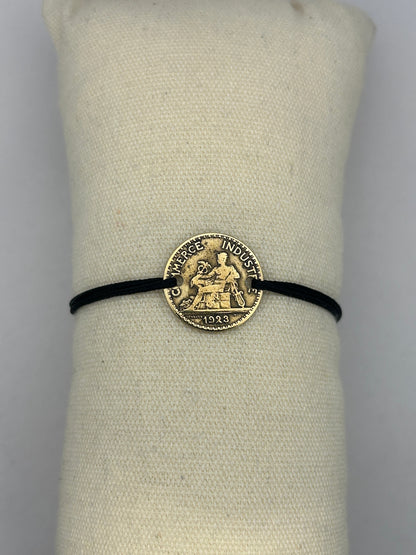 Bracelet en pièce de monnaie 50 centimes Chambres de commerce MONNAIA
