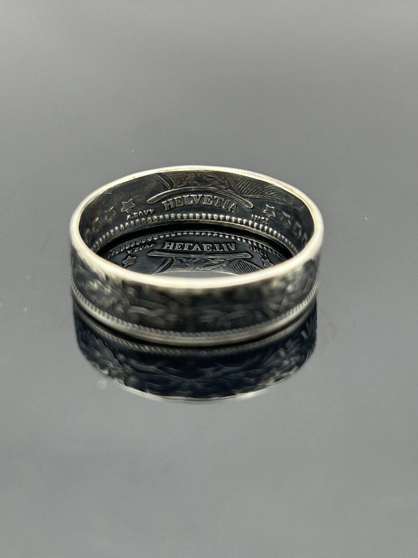 Bague pièce de monnaie 1 franc SUISSE en argent massif MONNAIA