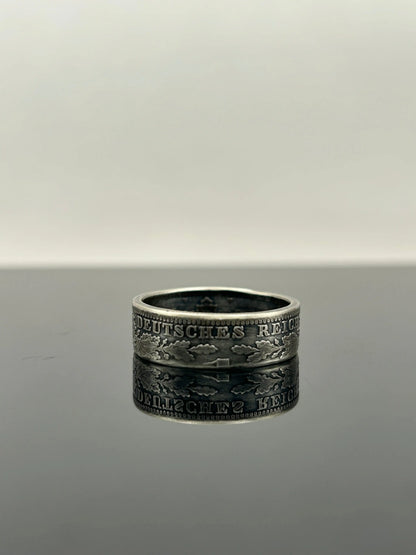 Bague pièce de monnaie 1 mark en Argent massif MONNAIA