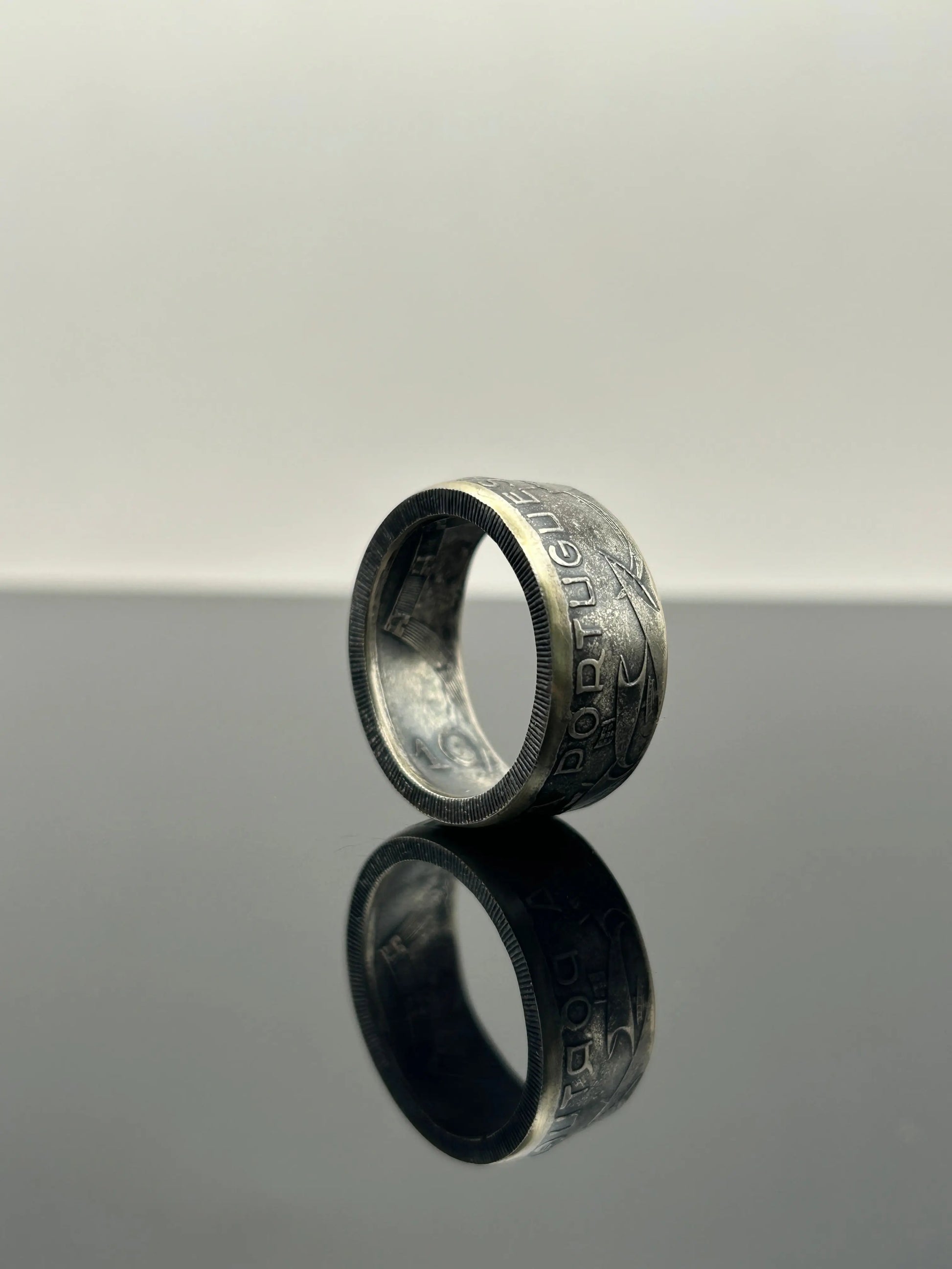 Bague pièce de monnaie 10 ESCUDOS Portugais en argent 680% MONNAIA