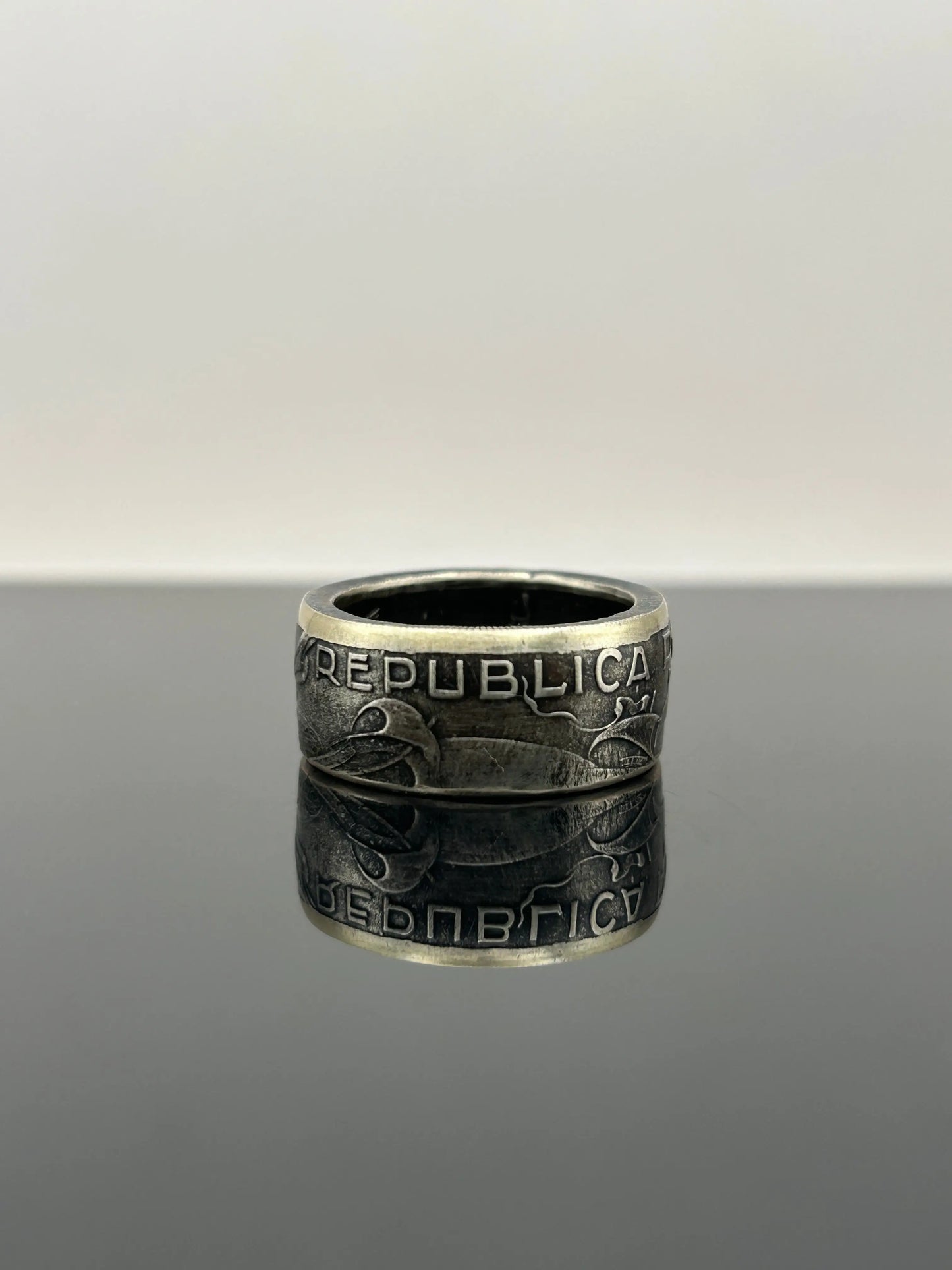 Bague pièce de monnaie 10 ESCUDOS Portugais en argent 680% MONNAIA