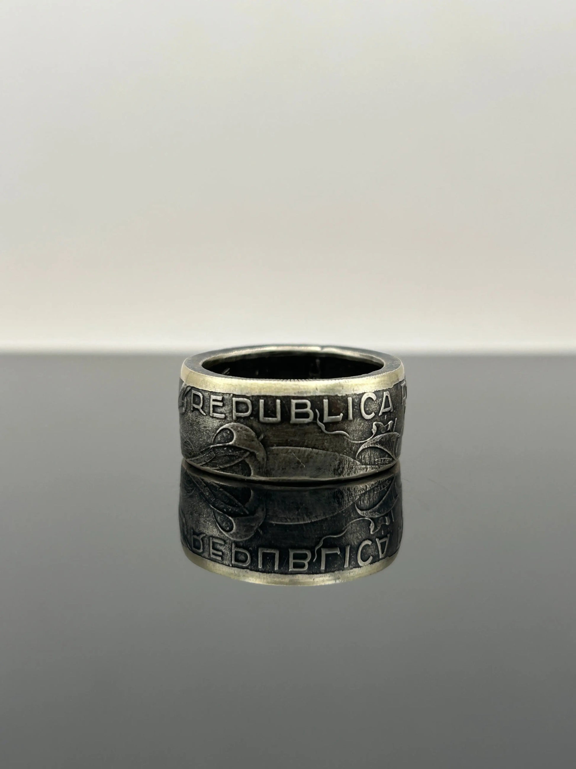 Bague pièce de monnaie 10 ESCUDOS Portugais en argent 680% MONNAIA