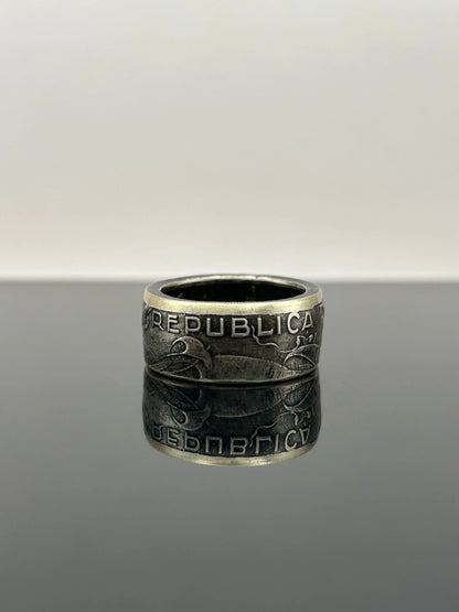 Bague pièce de monnaie 10 ESCUDOS Portugais en argent 680% MONNAIA