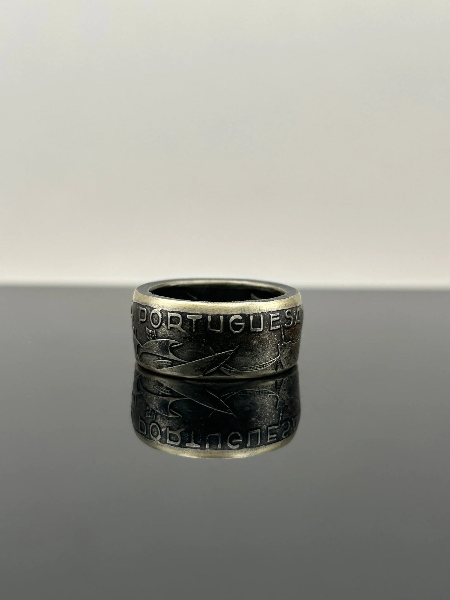 Bague pièce de monnaie 10 ESCUDOS Portugais en argent 680% MONNAIA