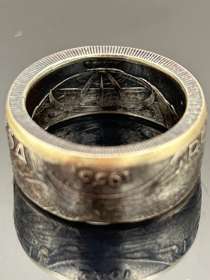 Bague pièce de monnaie 10 ESCUDOS Portugais en argent 680% MONNAIA