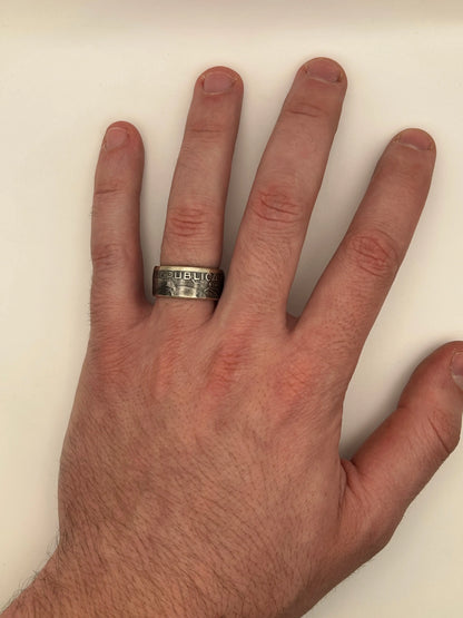 Bague pièce de monnaie 10 ESCUDOS Portugais en argent 680% MONNAIA