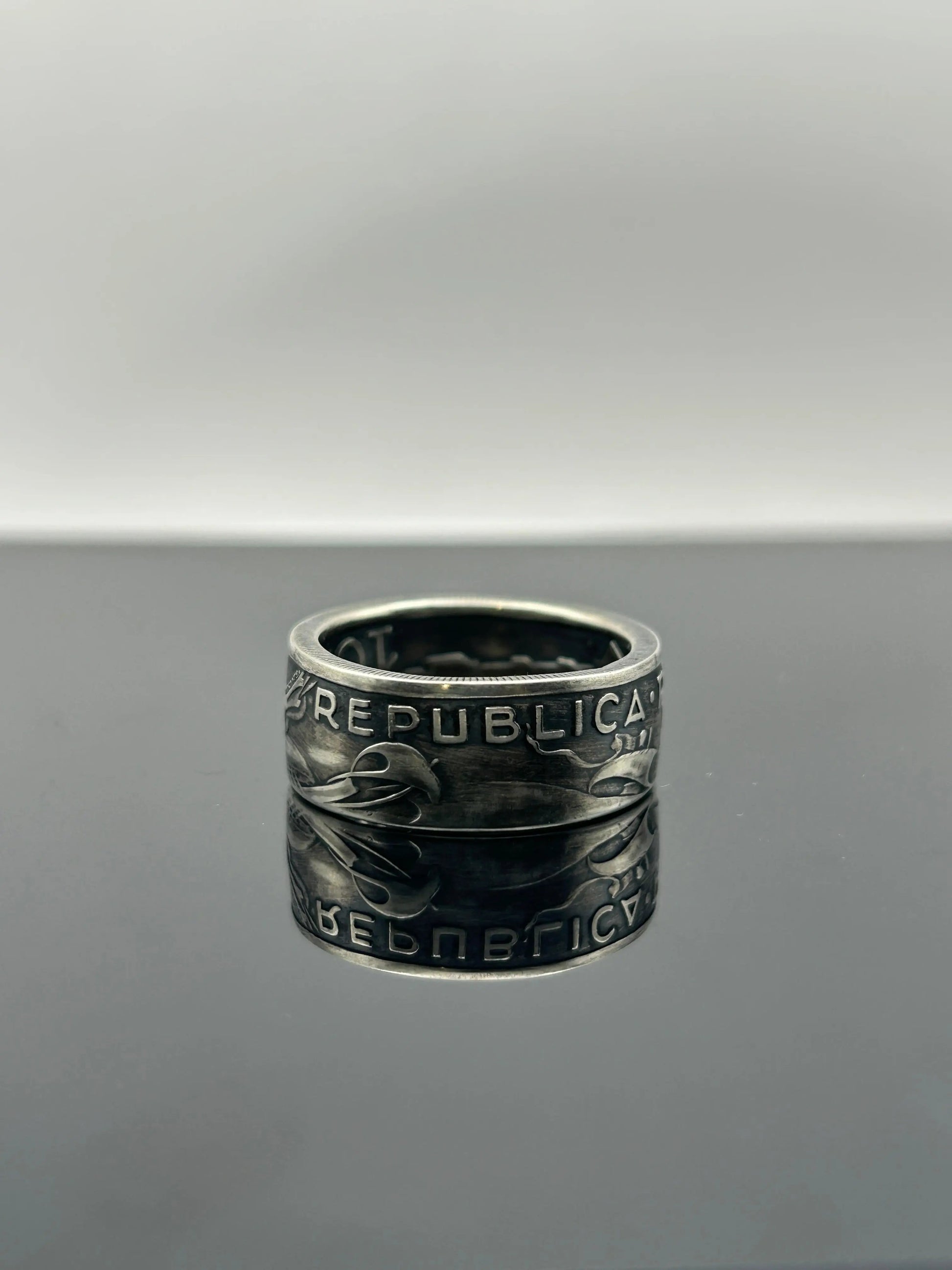 Bague pièce de monnaie 10 ESCUDOS Portugais en argent massif MONNAIA