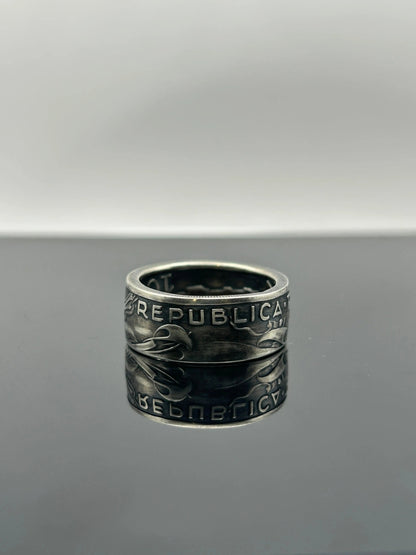 Bague pièce de monnaie 10 ESCUDOS Portugais en argent massif MONNAIA
