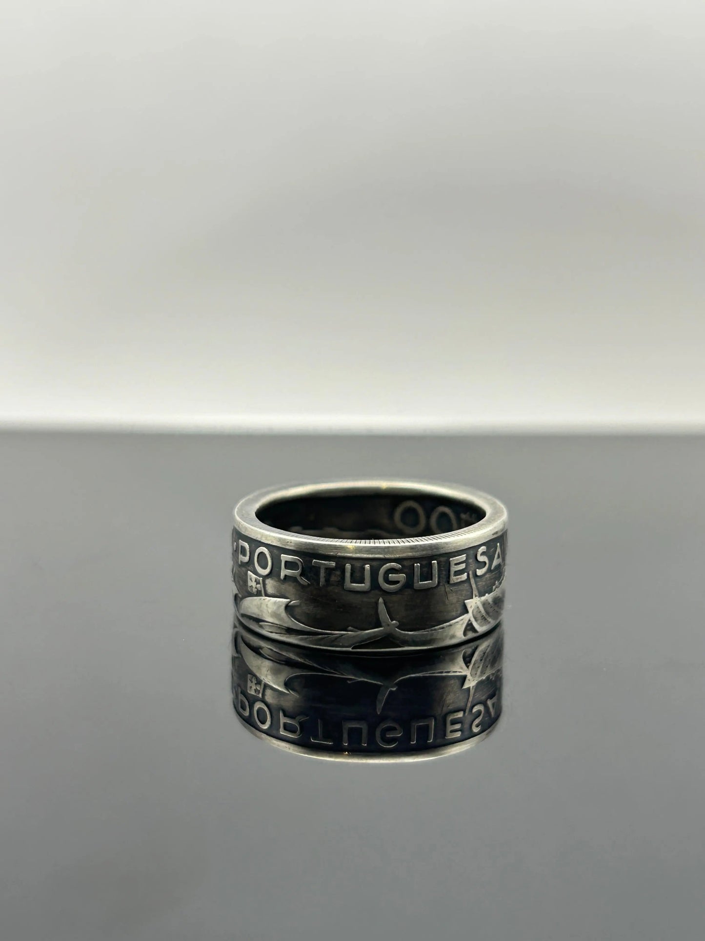 Bague pièce de monnaie 10 ESCUDOS Portugais en argent massif MONNAIA