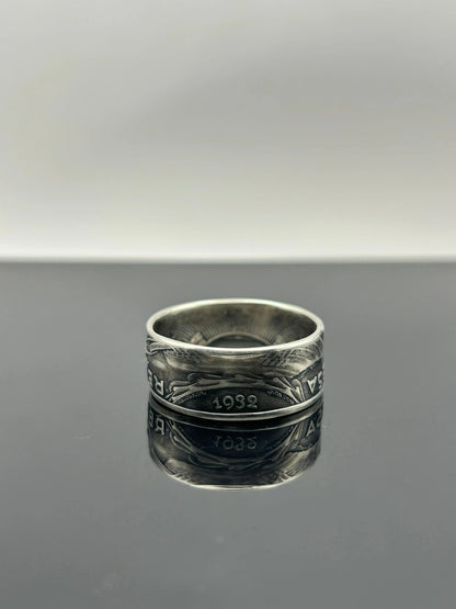 Bague pièce de monnaie 10 ESCUDOS Portugais en argent massif MONNAIA