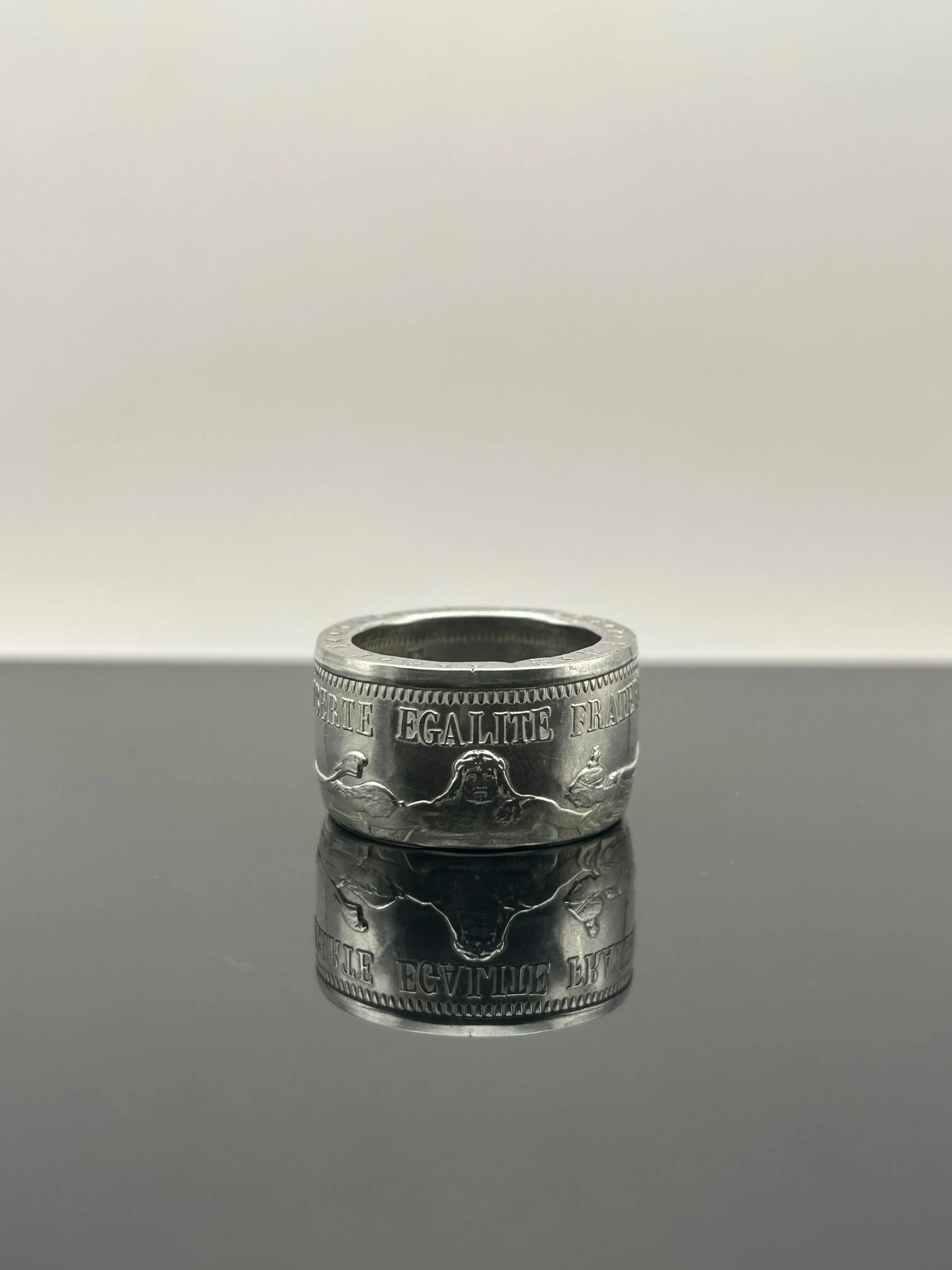 Bague pièce de monnaie 10 Francs HERCULE en argent massif MONNAIA