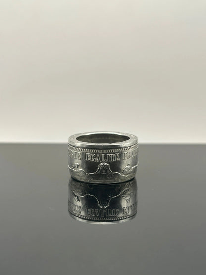 Bague pièce de monnaie 10 Francs HERCULE en argent massif MONNAIA